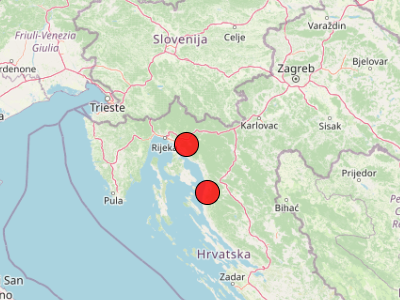 Dva slaba potresa u Hrvatskom primorju