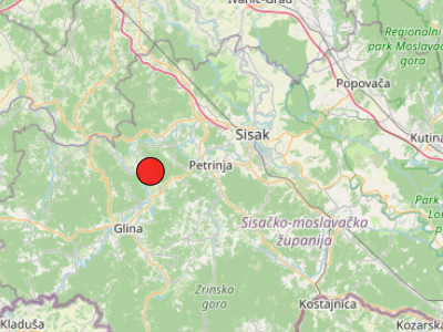 Vrlo slab potres kod Petrinje
