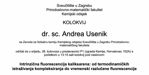Kolokvij Kemijskog odsjeka