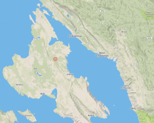 Slab potres na otoku Krku