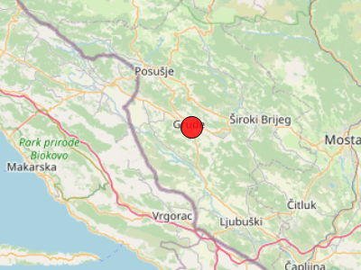 Umjeren potres kod Gruda (BiH)
