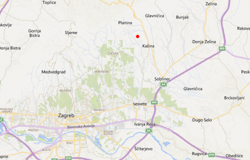 Slab potres u blizini Kašine