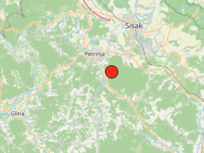 Vrlo slab potres kod Petrinje