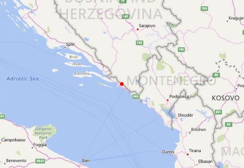 Slab potres kod Dubrovnika