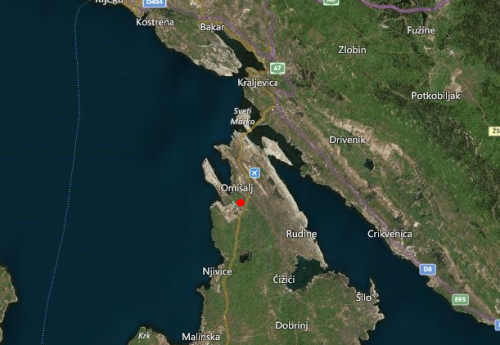 Slab potres kod Omišlja na otoku Krku
