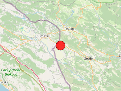 Slab potres kod Imotskog