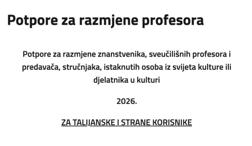 NATJEČAJ: Razmjena znanstvenika,...