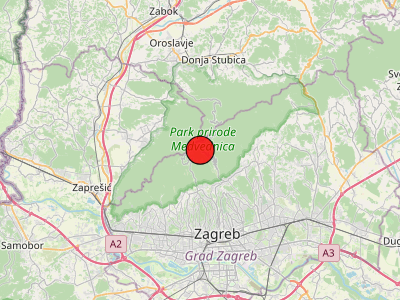 Slab potres na Medvednici