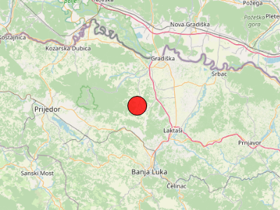 Slab potres kod Banja Luke