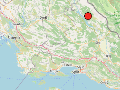 Vrlo slab potres kod Sinja