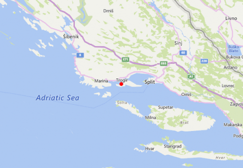 Slab potres kod Trogira