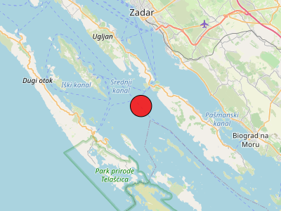 Umjeren potres kod otoka Pašmana