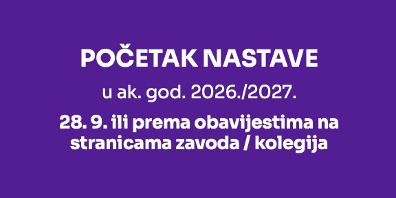 Početak nastave u ak. god. 2026./2027.